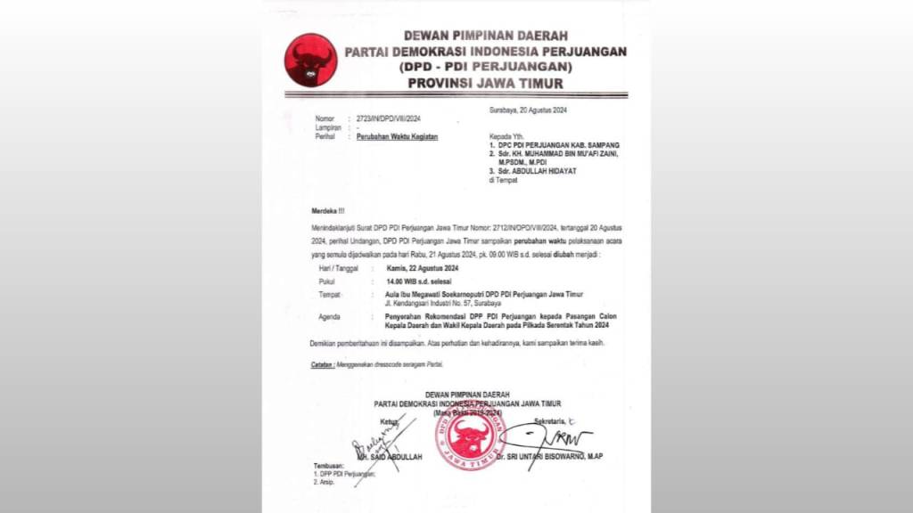 Rekomendasi PDI Perjuangan Resmi Berlabuh ke Pasangan KH Mamak dan Mas AB